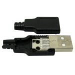 سوکت نر کاوردار USB A مشکی