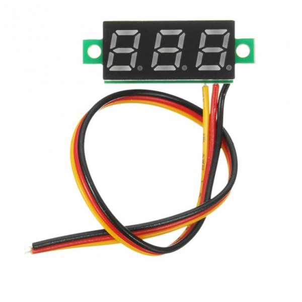 ماژول ولتمتر dcسه سیمه سه دیجیت بدون قاب (رنگ قرمز) ۰.۲۸ اینچ